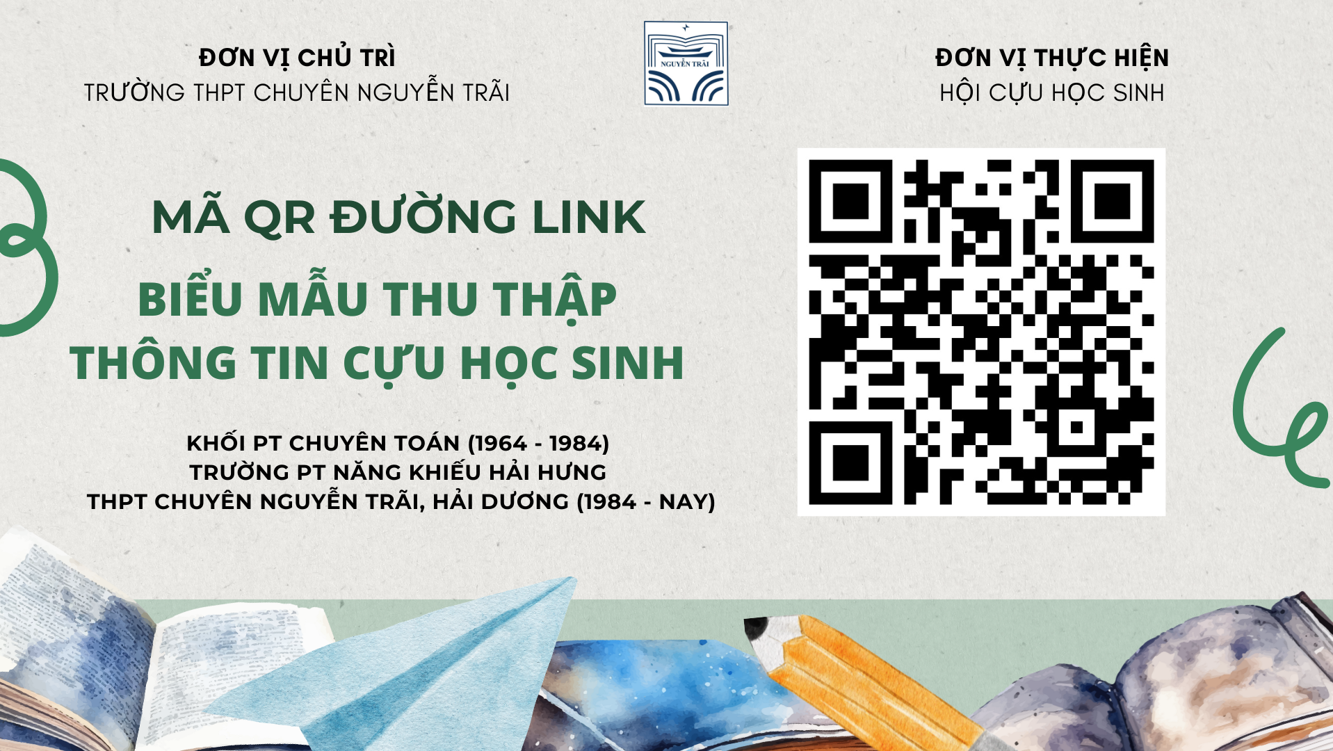 Mã QR đường link Biểu mẫu thu thập thông tin Cựu học sinh